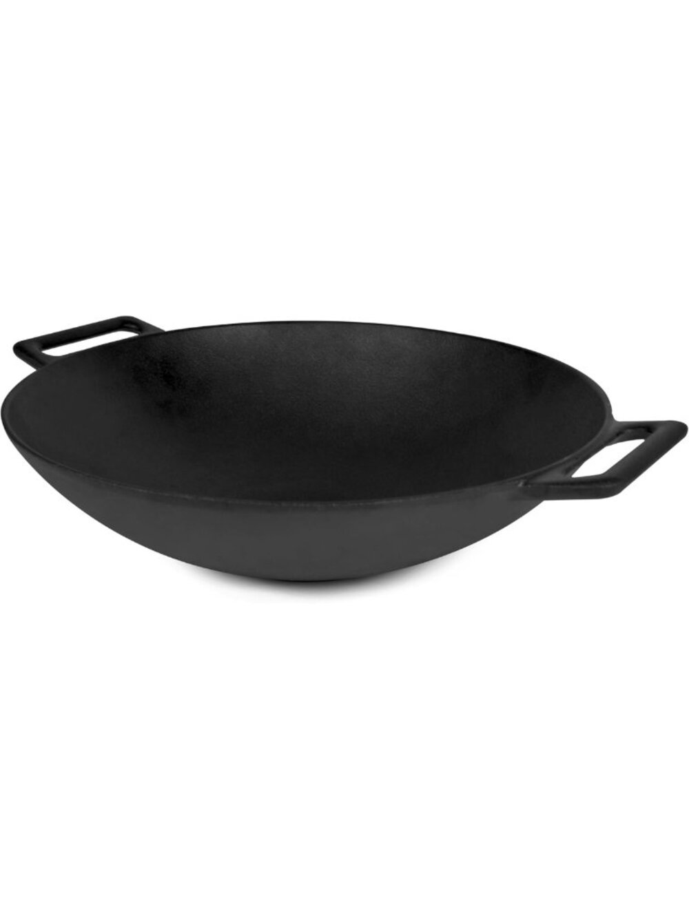 12" Pre-Seasoned Cast Iron Wok & Griddle - Heavy Duty Stir Fry Pan
